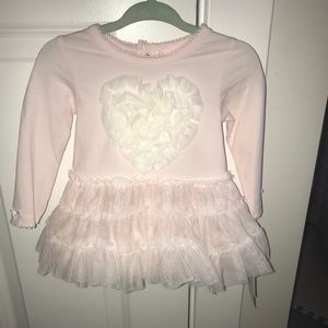 Bloomies Baby pink shirt/dress with tulle skirt